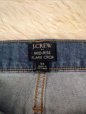 J. Crew Light Blue Mid-Rise Flare Crop Jeans size 33